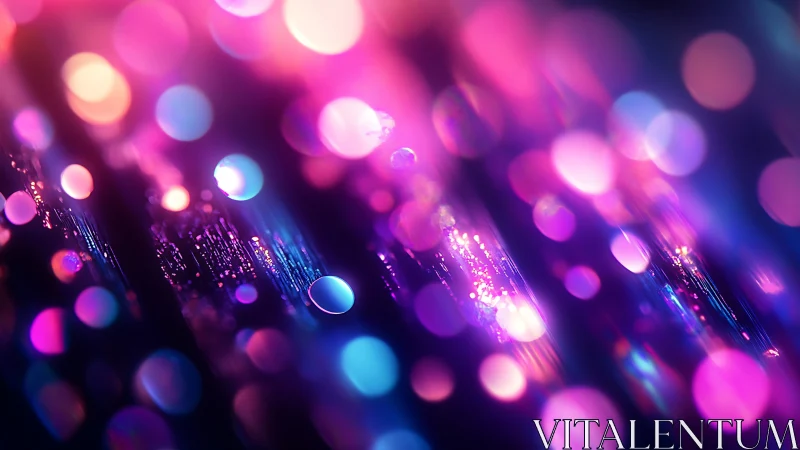 Neon bokeh lights stream through a dreamy cyber glow.
