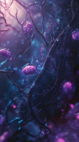 Neon Nerve Garden with Luminous Synaptic Fruit Dreaming.