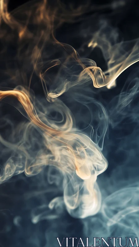 Volumetric smoke tendrils curl through dark atmospheric field