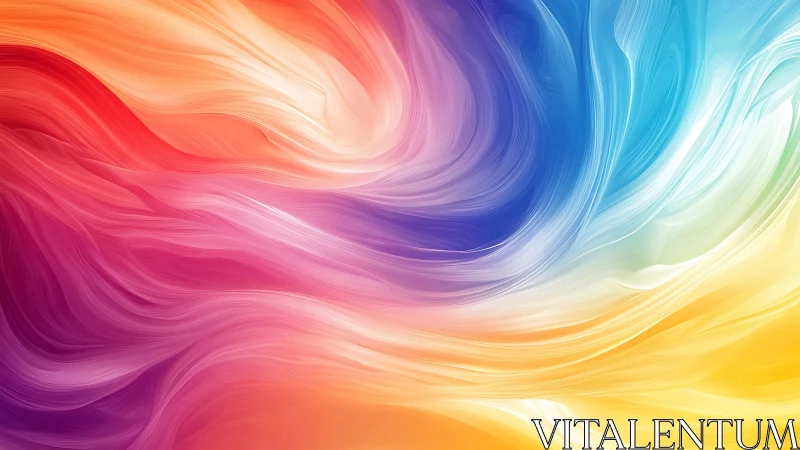 Whirling rainbow currents painting a luminous color storm.