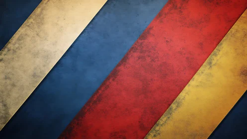 Diagonal color bands quietly rehearse a textured parade