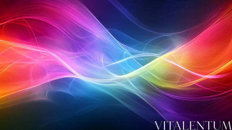 Chromatic light waves flowing across deep cosmic space.