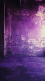 Purple textured concrete wall in an empty interior space.