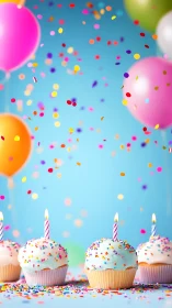 Birthday Dreams Take Flight Among Confetti Clouds