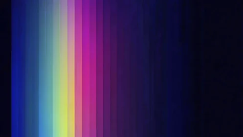 Vertical chromatic spectrum bars with deep indigo fade.