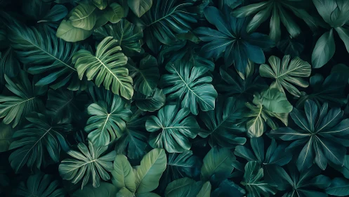 Lush tropical foliage forms a serene emerald canopy