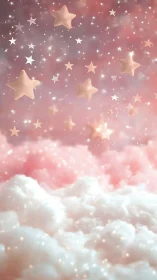 Soft volumetric clouds support suspended star-shaped elements