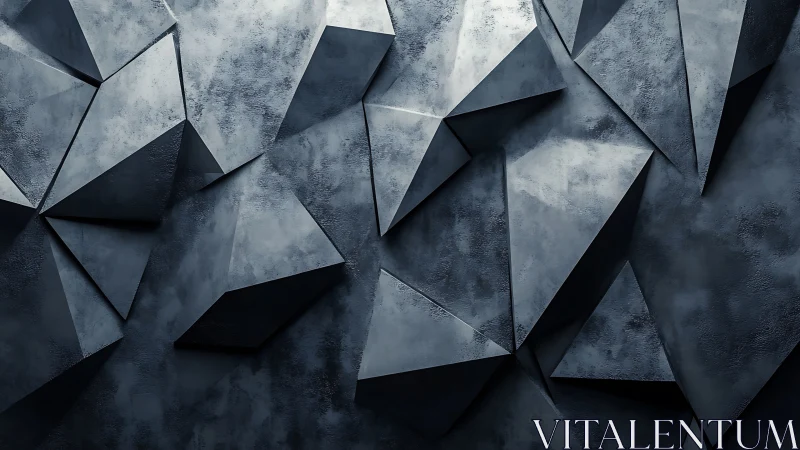 Geometric concrete planes intersect in cool sculpted relief.