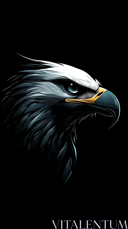 Midnight eagle profile carved from shadow and steel light.