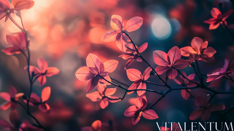 Luminescent petals glow against twilight backdrop.