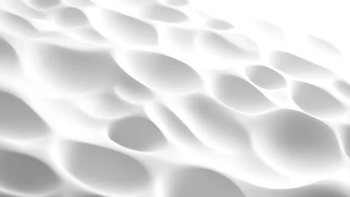 Abstract white organic 3D surface with smooth flowing contours.