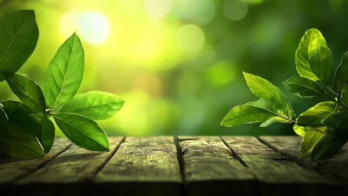 Macro botanical study over weathered timber surface.