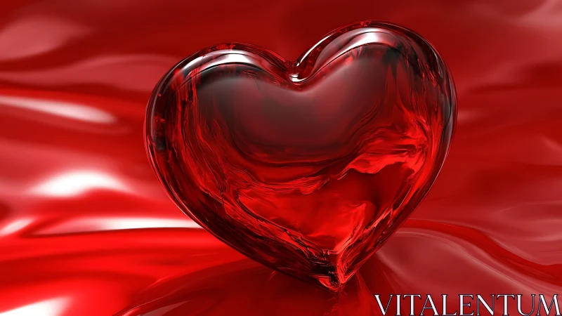 Crystal Heart Glowing with Radiant Red Warmth