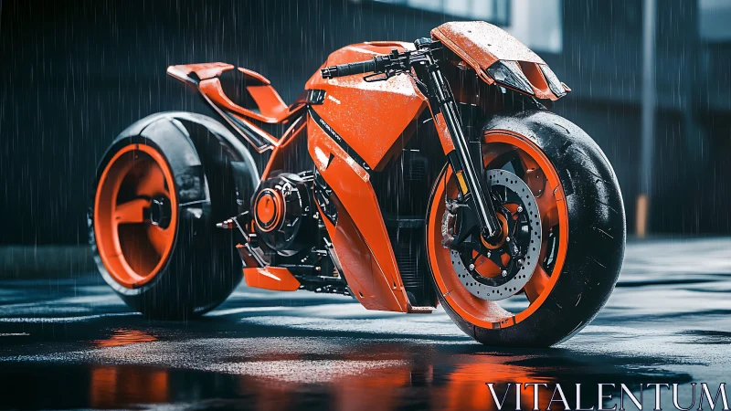 Rain-slick neon street beast, a razor-bright cyber bike.