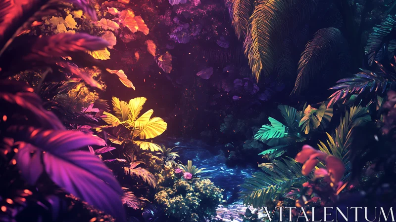 Luminescent undergrowth rendered with chromatic separation and volumetric light diffusion through ve