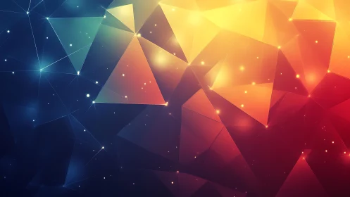 Glowing geometric constellations in a cozy cosmic gradient.