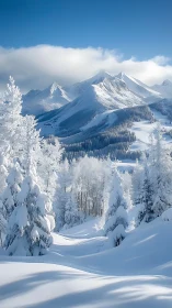 High-alpine winter ridge under stratiform cloud ceiling.