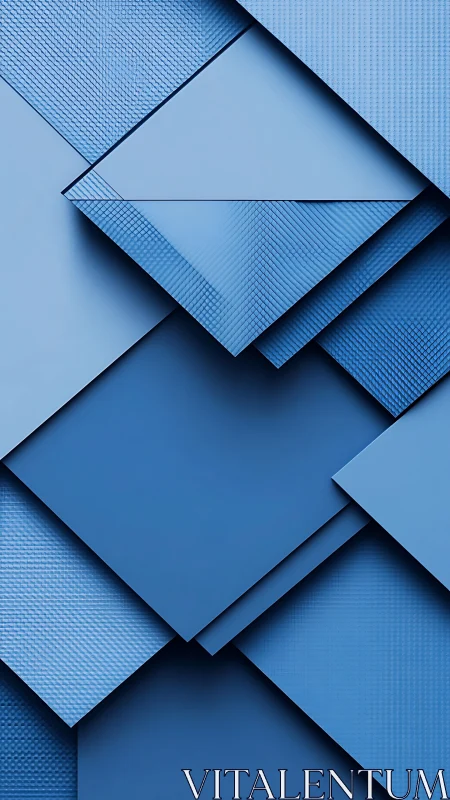 Layered blue geometric panels show textured surface interactions