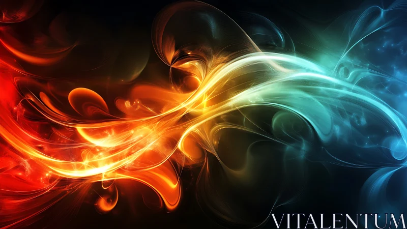 Dynamic Energy Wave: Red and Blue Abstract Light Stream