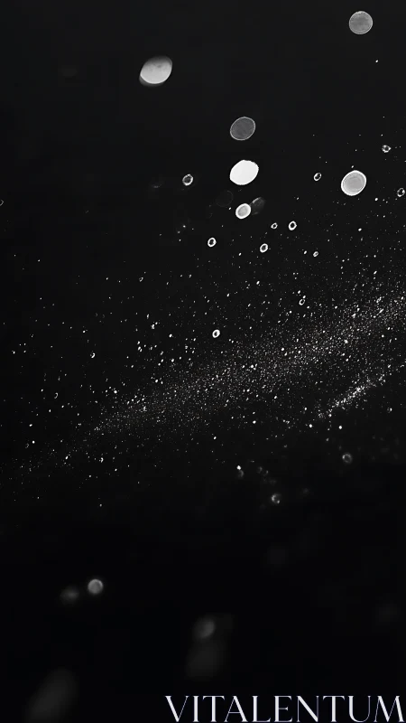 Low light micro-particle scatter with bokeh dispersion field.