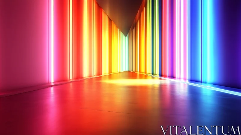 Chromatic light corridor with immersive neon gradient walls.