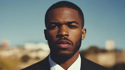 Cinematic shallow‑depth portrait in warm directional sunlight.