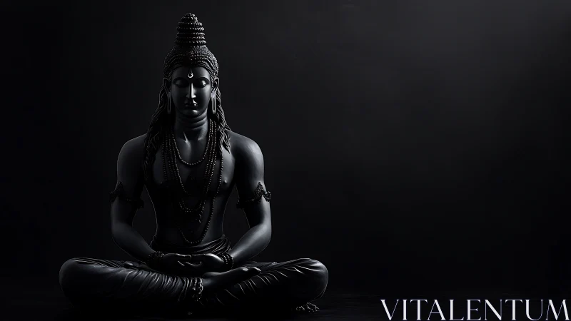 Midnight Shiva in stillness, carved from shadow and silence.