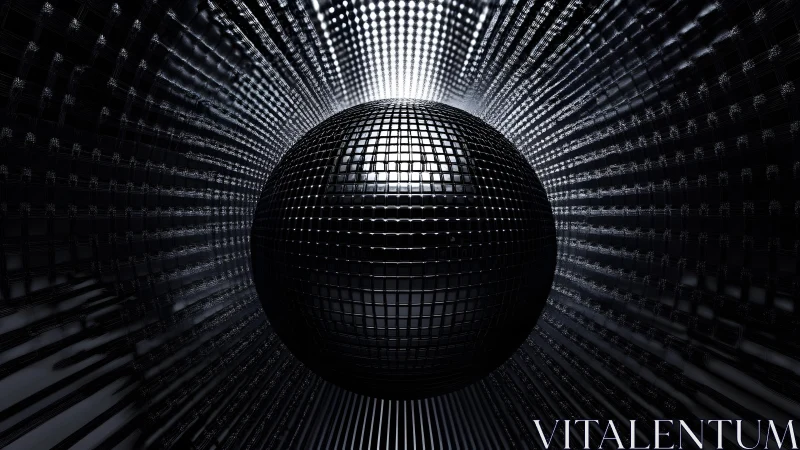 High-gloss tessellated sphere in radial lattice light tunnel