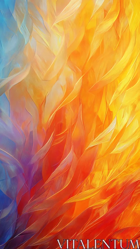 Flowing Color Gradient. Flame-Like Waves Transition Blue to Orange.