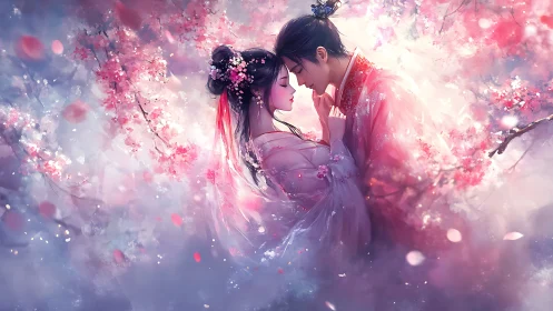 Ethereal Romance in Cherry Blossom Luminescence.