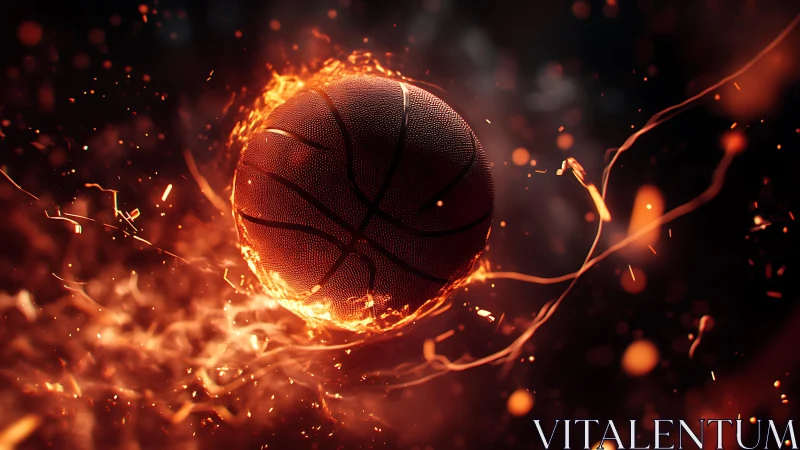 Basketball blazes through darkness in a dramatic firestorm