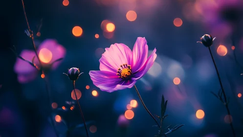 Luminous Cosmos Flower in Evening Magic.