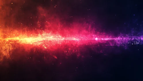 Neon Rift Horizon Where Burning Data Storms Collide.