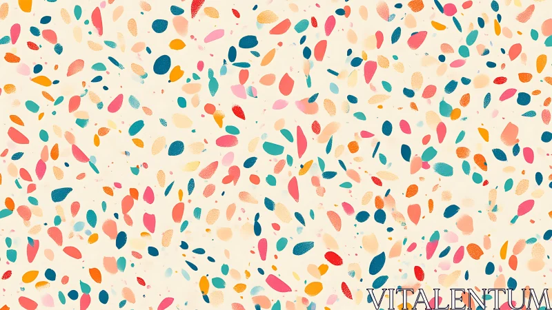Playful terrazzo confetti pattern brightens a soft cream backdrop