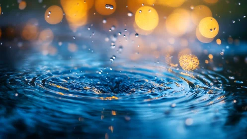 Hydrodynamic ripples under defocused bokeh illumination field.