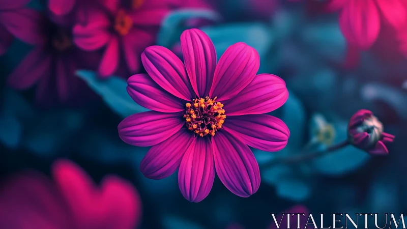 Luminous Magenta Cosmos: Nature's Neon Bloom.