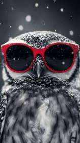 Snowstorm swagger crowns an owl in blazing red shades
