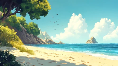 Where Golden Trees Kiss Azure Seas.