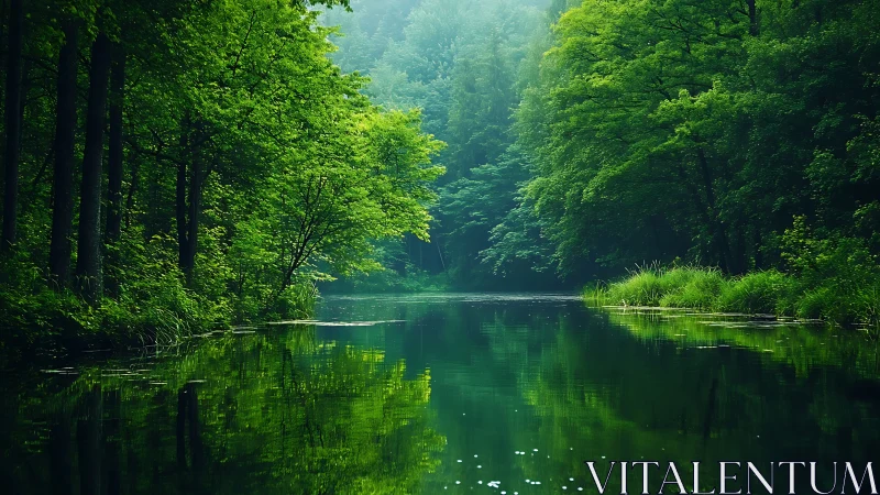 Emerald River Valley Wrapped in Lush Forest