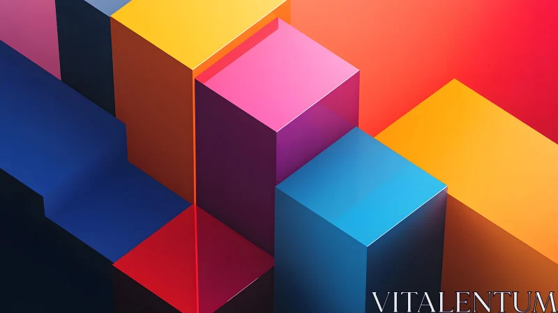 Vibrant geometric cubes in abstract digital art style.