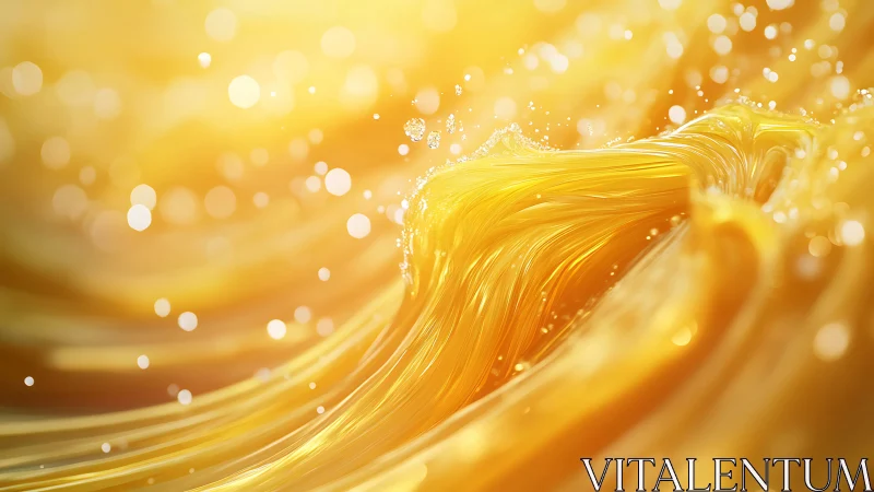 Golden liquid waves swirling in warm glowing light.