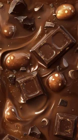 Silky melted chocolate with cozy chunks and glossy truffles.