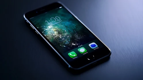 Smartphone lock screen displaying 1:09 time with Earth wallpaper