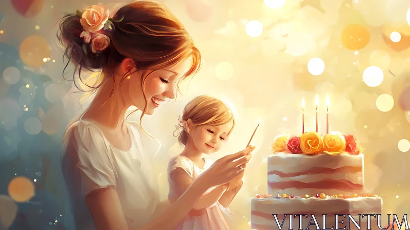 Golden Moments: Mother and Daughter Celebrate with Radiant Birthday Magic