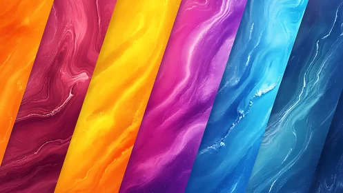 Diagonal spectrum panels swirl with luminous flowing color.