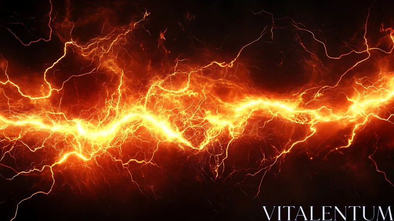 Electrical discharge network against dark background.