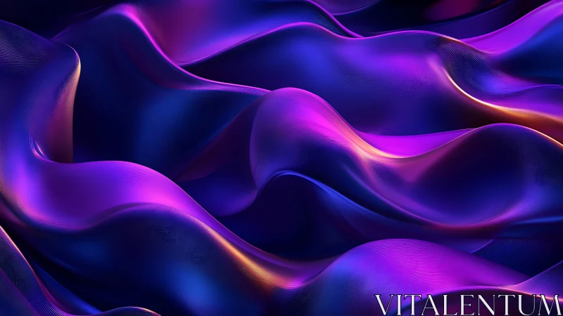 Undulating digital surface presents smooth luminous waveforms