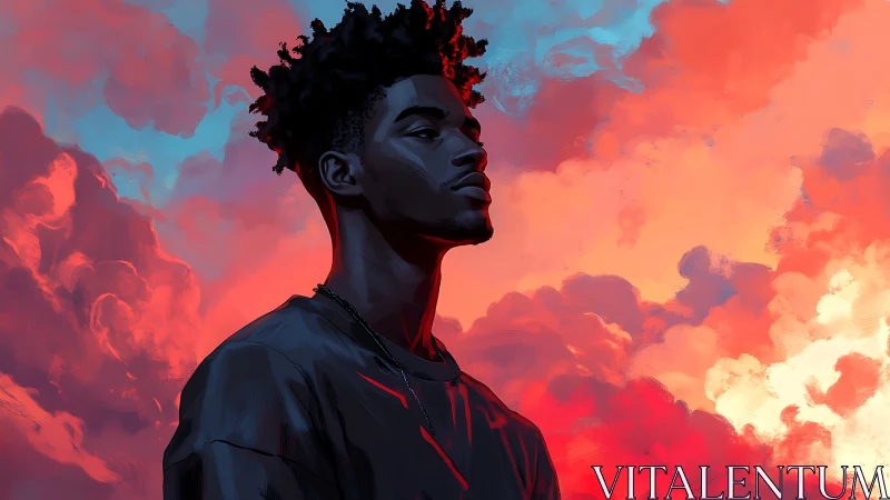 Sunlit thoughts beneath a sky painted in wild color.