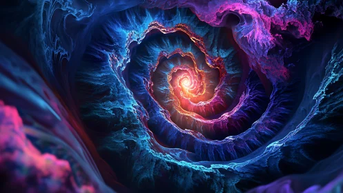 Fractal vortex spiral renders luminous cosmic plasma structures