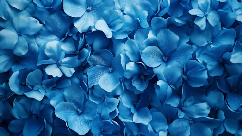 Layered blue blossoms create a tranquil abstract floral field